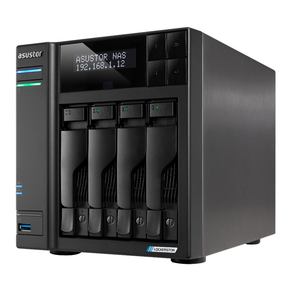 Asustor lockerstor 4 gen2+ as6704t v2 nas (zwart, 2x 5g lan, hdmi, usb)