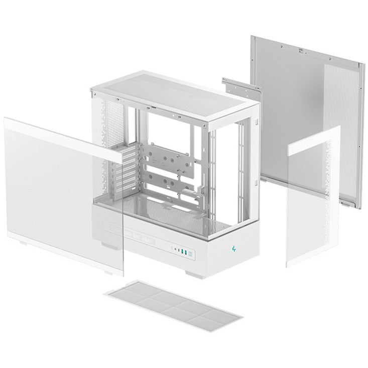 Boîtier tour midi numérique Deepcool ch690 (blanc | 2x USB-A | 1x USB-C | verre trempé)