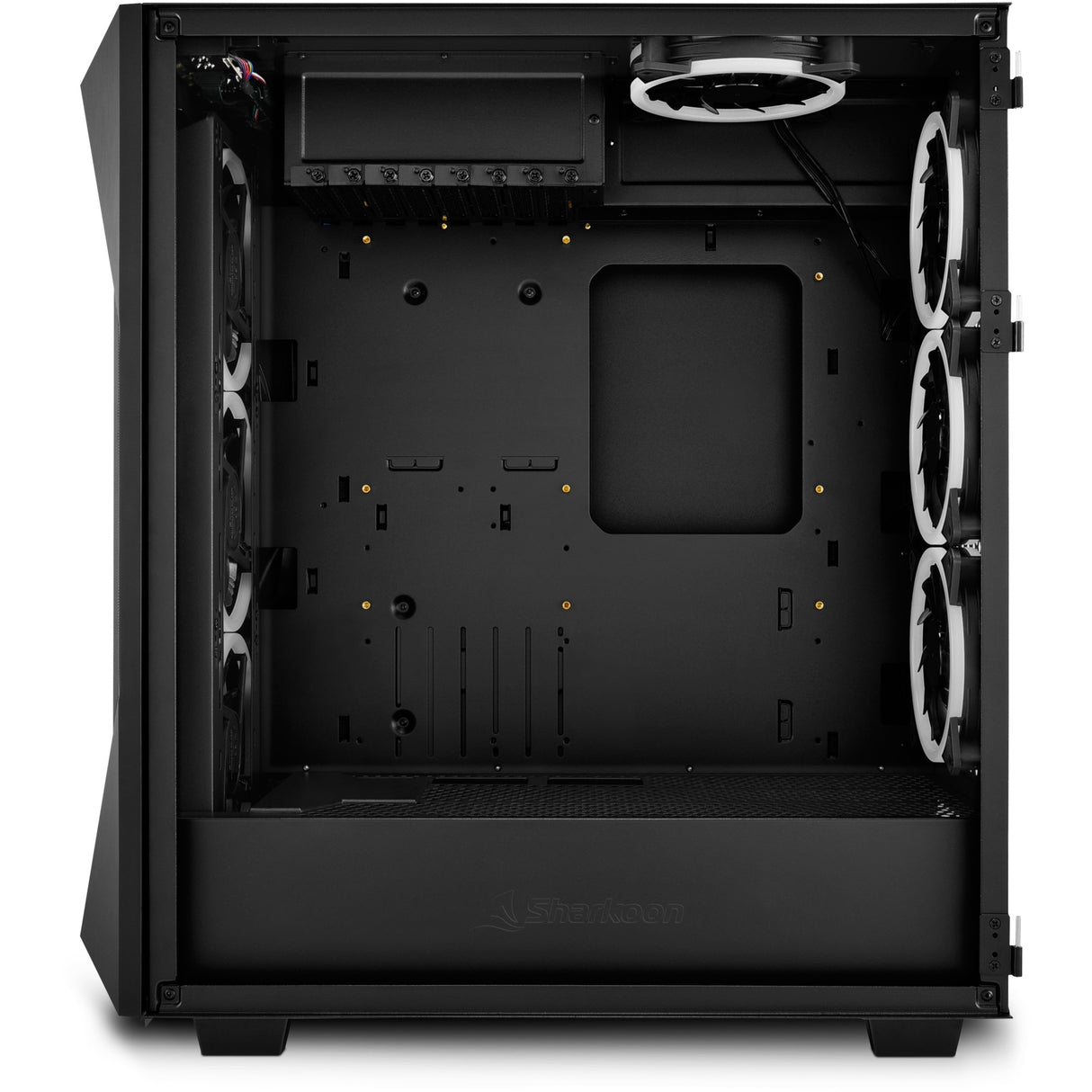 Boîtier tour midi Sharkoon rev300 (noir | 4x USB-A | 1x USB-C | RVB | verre trempé)