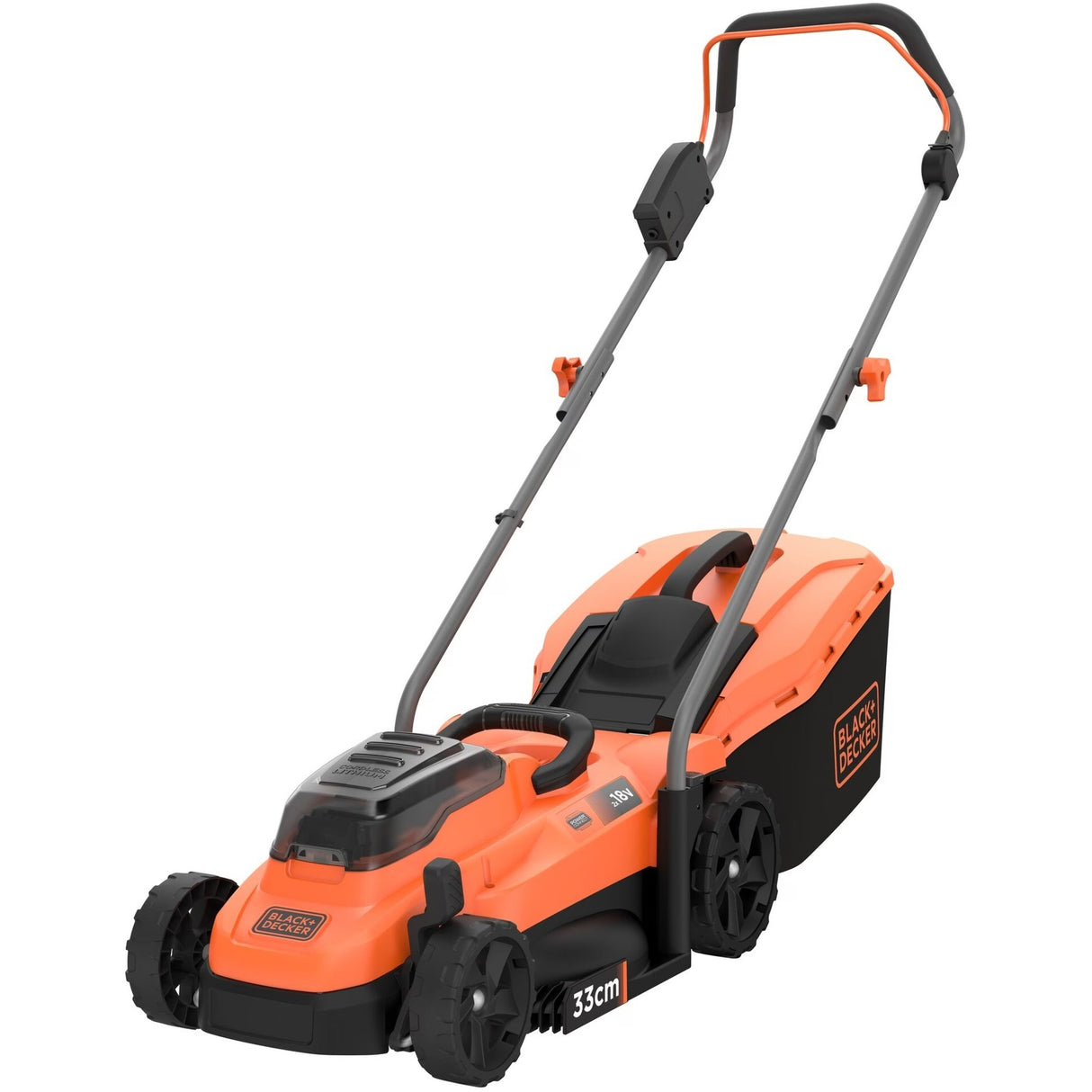Tondeuse à gazon Black+decker bcmw3318l2-qw 2x 18v (orange noir, 2x batterie 18v 2,5ah et chargeur inclus)