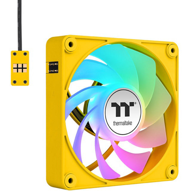 Thermaltake ct120 ex reverse argb sync pc cooling fan bumblebee (3-fan pack) case fans (geel, 3 stuks, 120 x 120 x 25 mm, pwm)