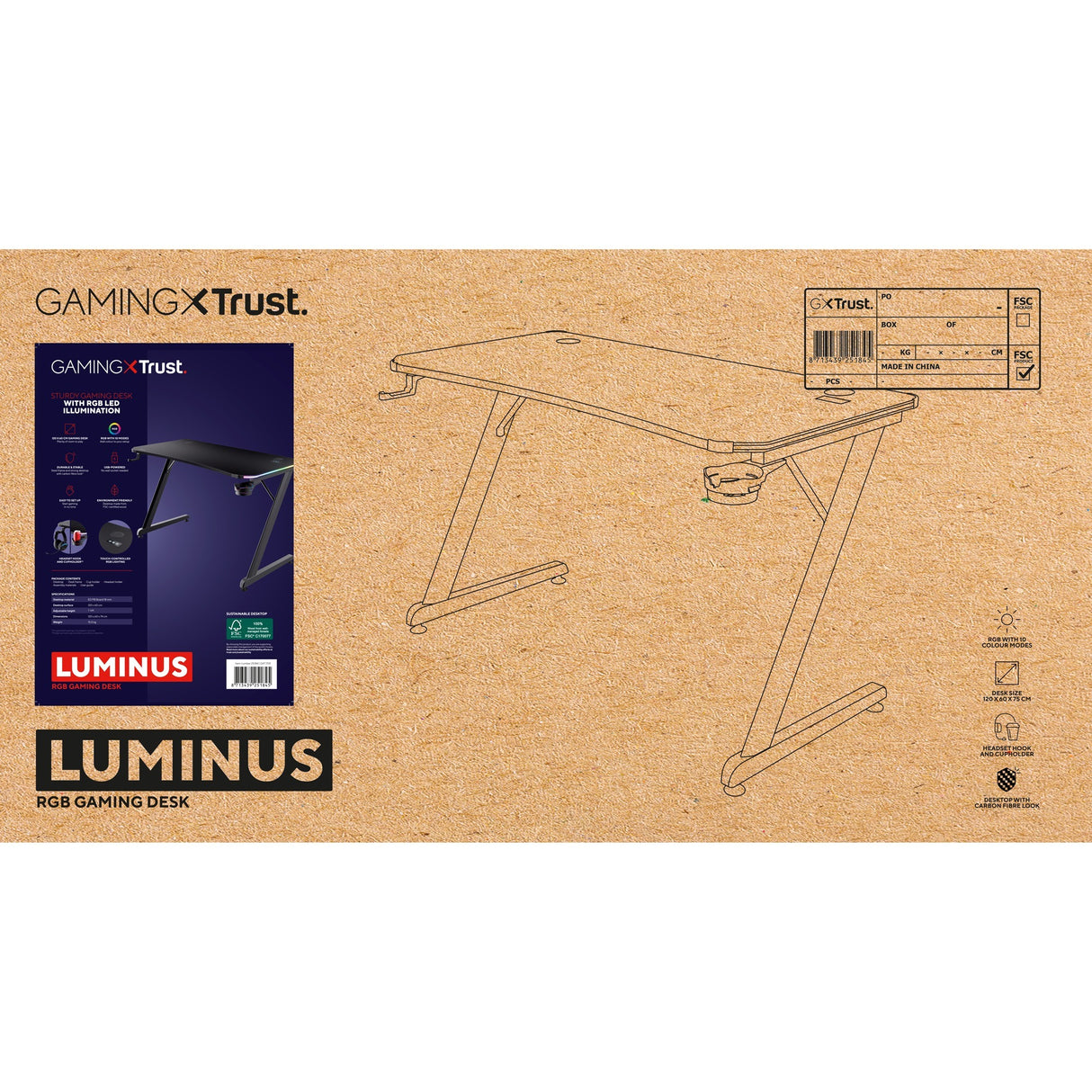 Bureau de jeu Trust GXT 709 Luminus RGB