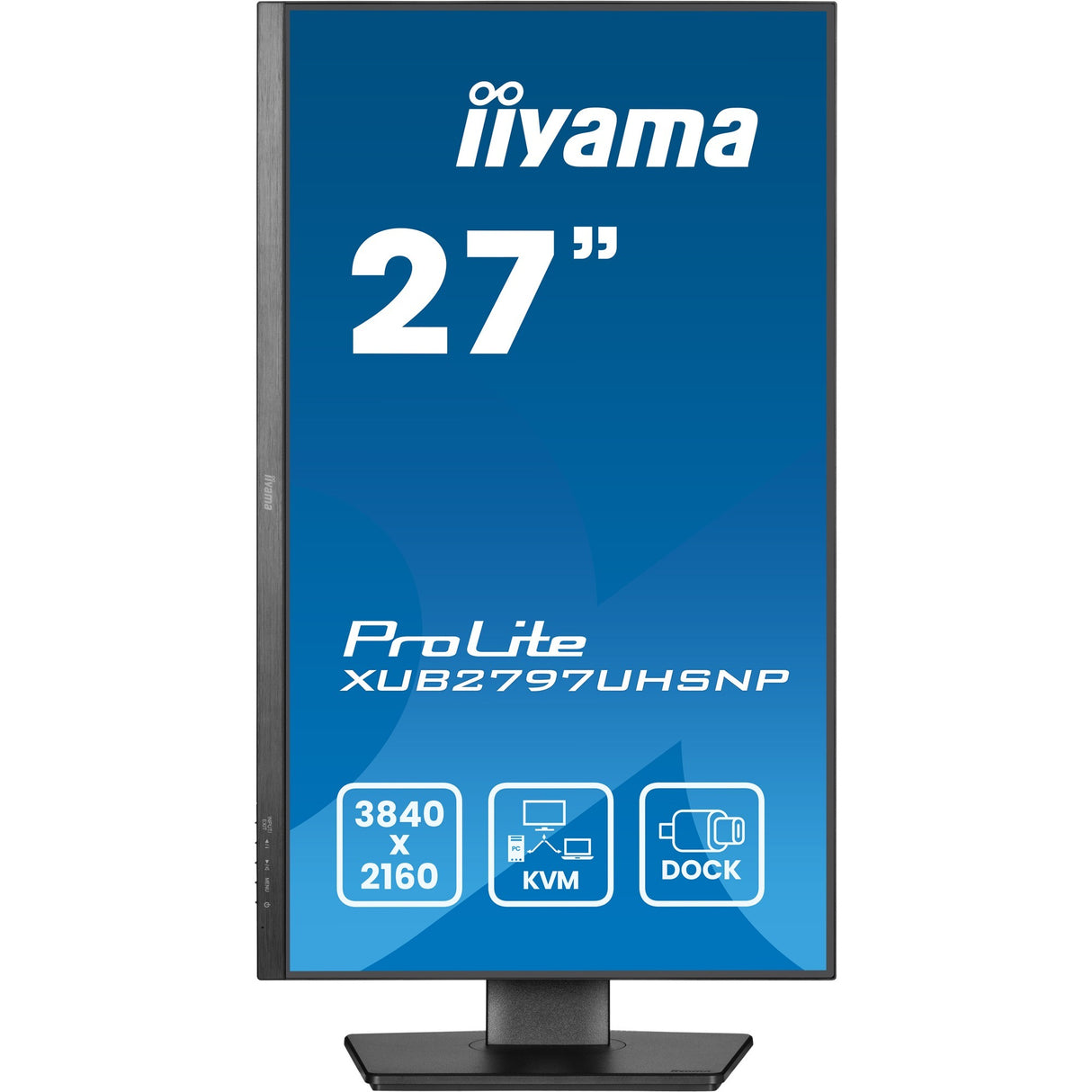 Moniteur Iiyama prolite xub2797uhsnp-b1 27 4k uhd (noir, hdmi, port d'affichage, 4x usb-a, usb-c, rj-45)