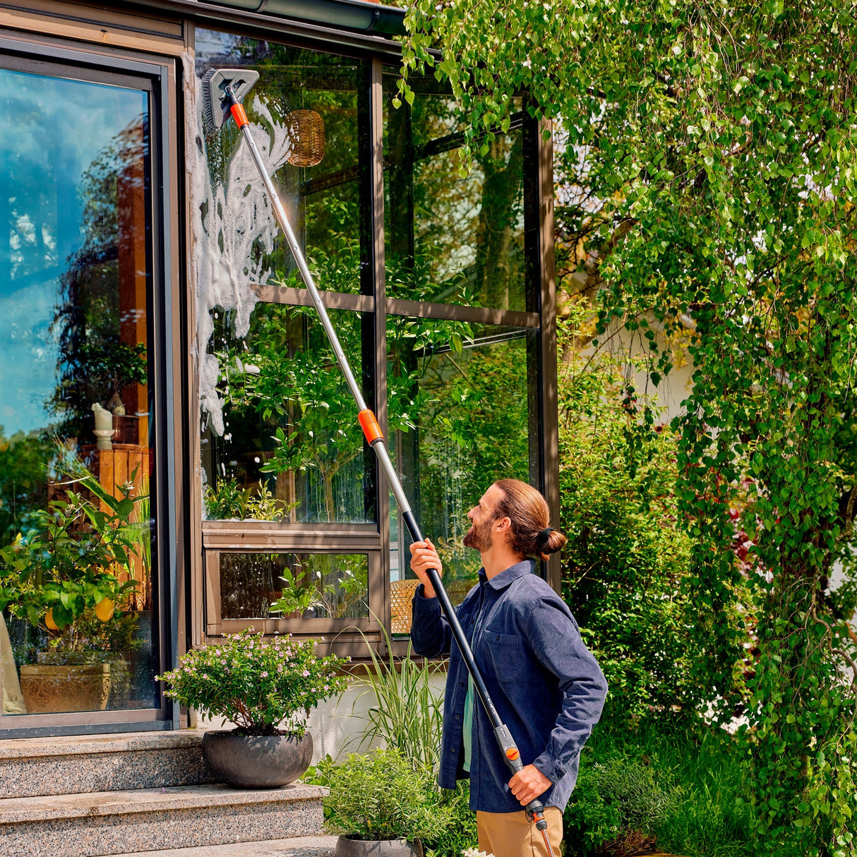 Gardena Cleansystem Telescopic Steel M XL, pour Verde