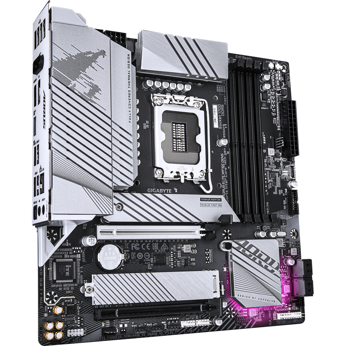 Carte mère Gigabyte B760M AORUS Elite WiFi 6E Gen5 Socket 1700 (Blanc, RAID, 2,5 Go-LAN, WiFi 6E, BT 5.3, Son, µATX)