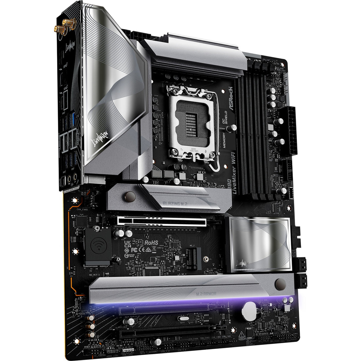 Carte mère Asrock Z890 Live Mixer WiFi Socket 1851 (noir, RAID, 2,5 Go-LAN, Wi-Fi 7, BT, Son, ATX)