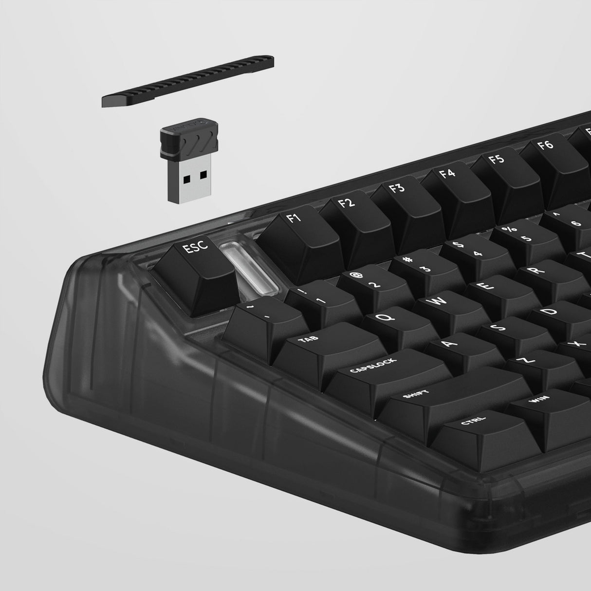 Clavier mécanique sans fil côté obscur Iqunix og80 (noir, disposition américaine (qwerty), rouge gateron, 80 % (tkl), LED RVB, échangeable à chaud, pbt, 2,4 GHz | Bluetooth 5.1 | USB-C)