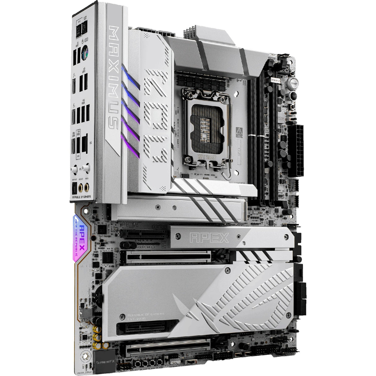 Carte mère Asus Rrog Maximus Z890 Apex Socket 1851 (RAID, 5 Go-LAN, Wi-Fi 7, BT, Son, ATX)