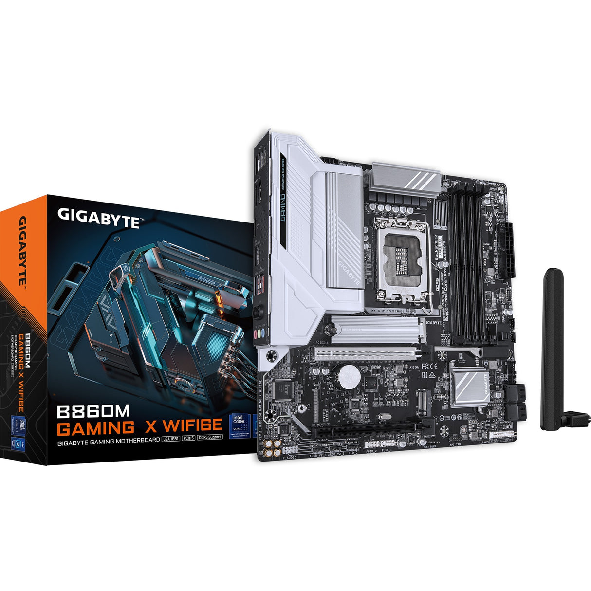 Carte mère Gigabyte B860M Gaming x WiFi 6E Socket 1851 (RAID, LAN 2,5 Go, WiFi 6E, BT, Son, µATX)