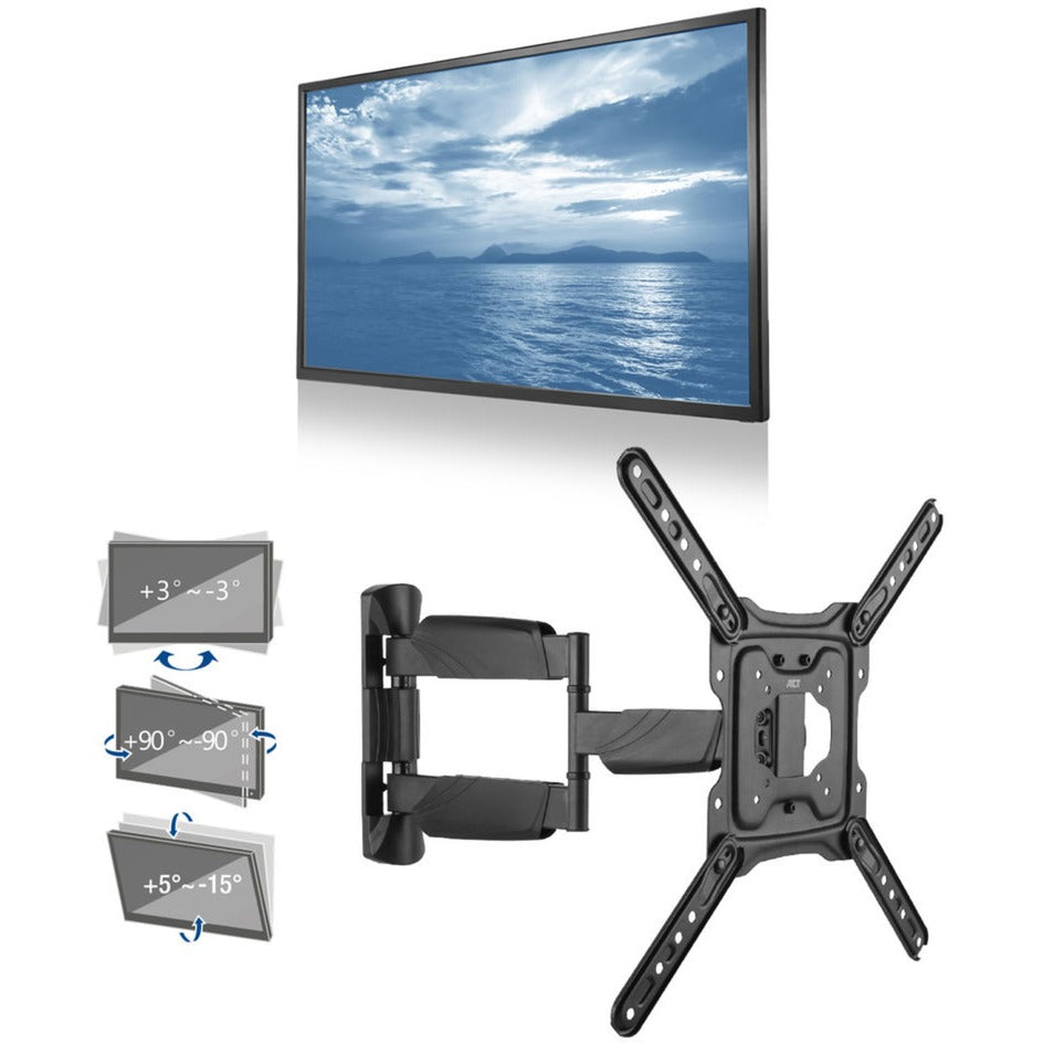 Support mural TV act ac8354 noir 55 pouces