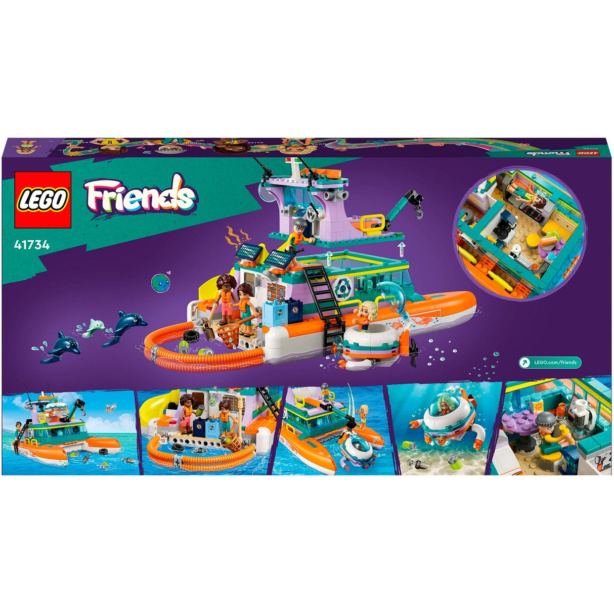 Lego Friends - jouet de construction de bateau de sauvetage en mer (41734)