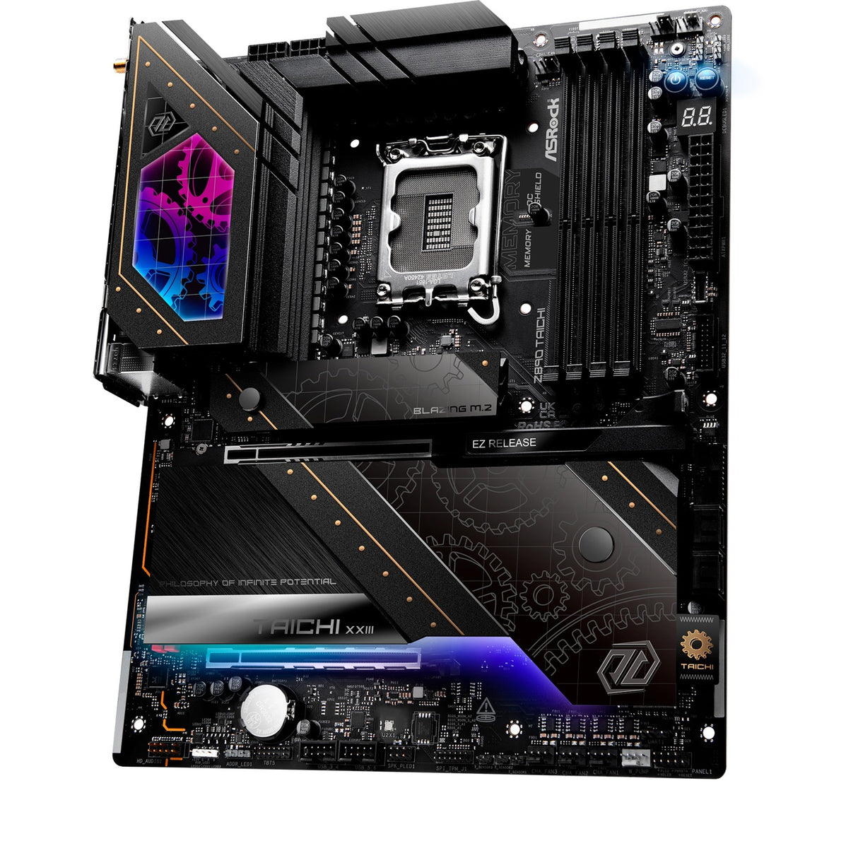 Carte mère Asrock Z890 Taichi Socket 1851 (noir, RAID, 5 Go-LAN, 2,5 Go-LAN, Wi-Fi 7, BT, Sound, ATX)