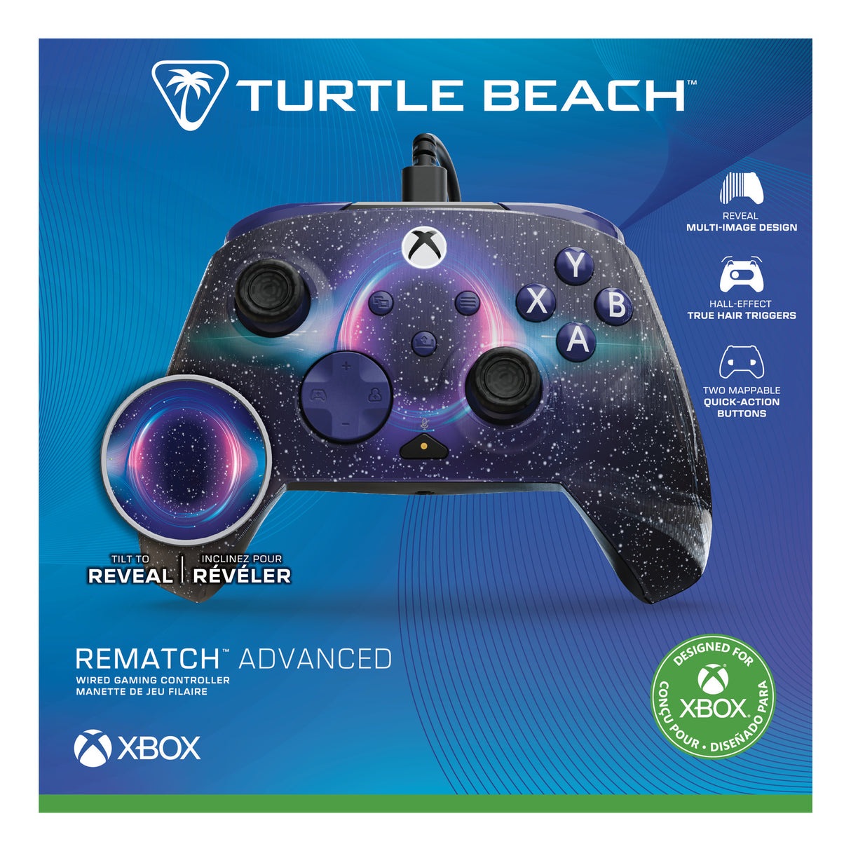 Manette filaire avancée Turtle Beach Rematch (Dark Cosmos, Xbox Series X|S, Xbox One, PC)