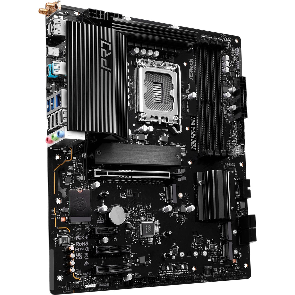 Carte mère Asrock Z890 Pro-A WiFi Socket 1851 (noir, RAID, 2,5 Go-LAN, WiFi 6e, BT, son, ATX)