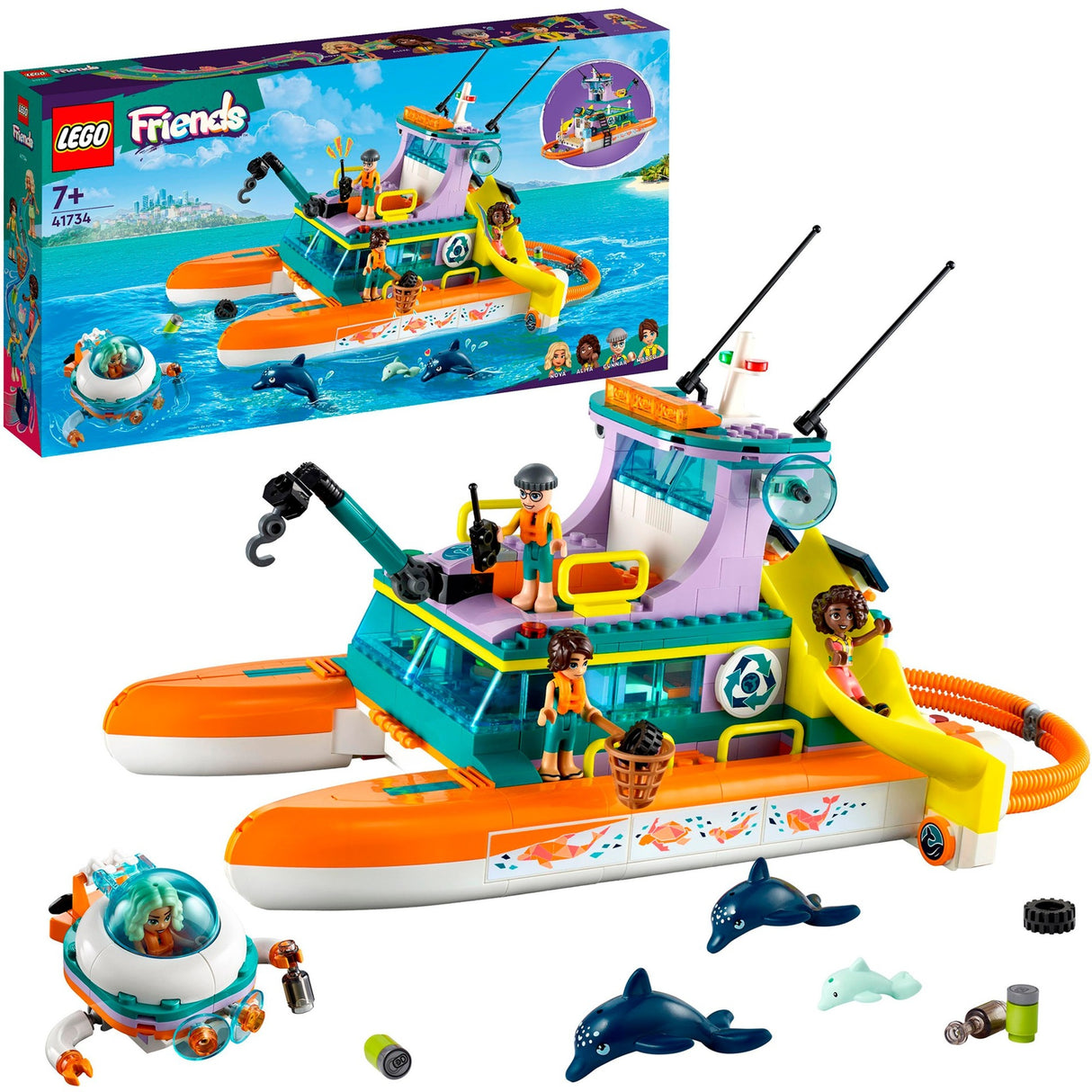 Lego Friends - jouet de construction de bateau de sauvetage en mer (41734)