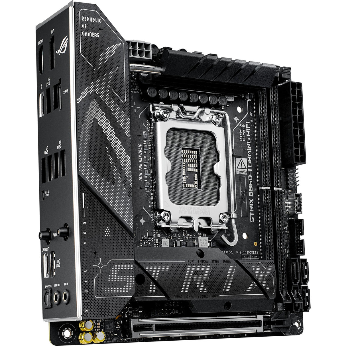 Carte mère Asus ROG Strix B860-I Gaming WiFi Socket 1851 (RAID, 2,5 Go-LAN, WiFi 7, BT, Son, Mini-ITX)