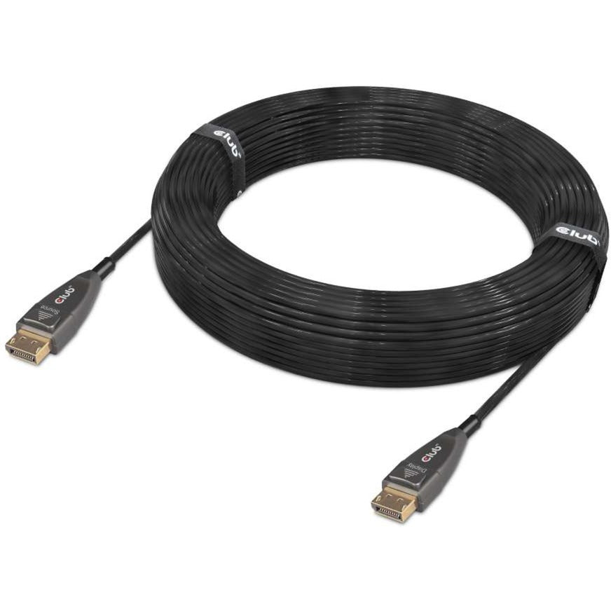 Câble optique unidirectionnel actif Club 3d displayport 1.4 (noir, 20 mètres, 4k 120hz, 8k 60hz)