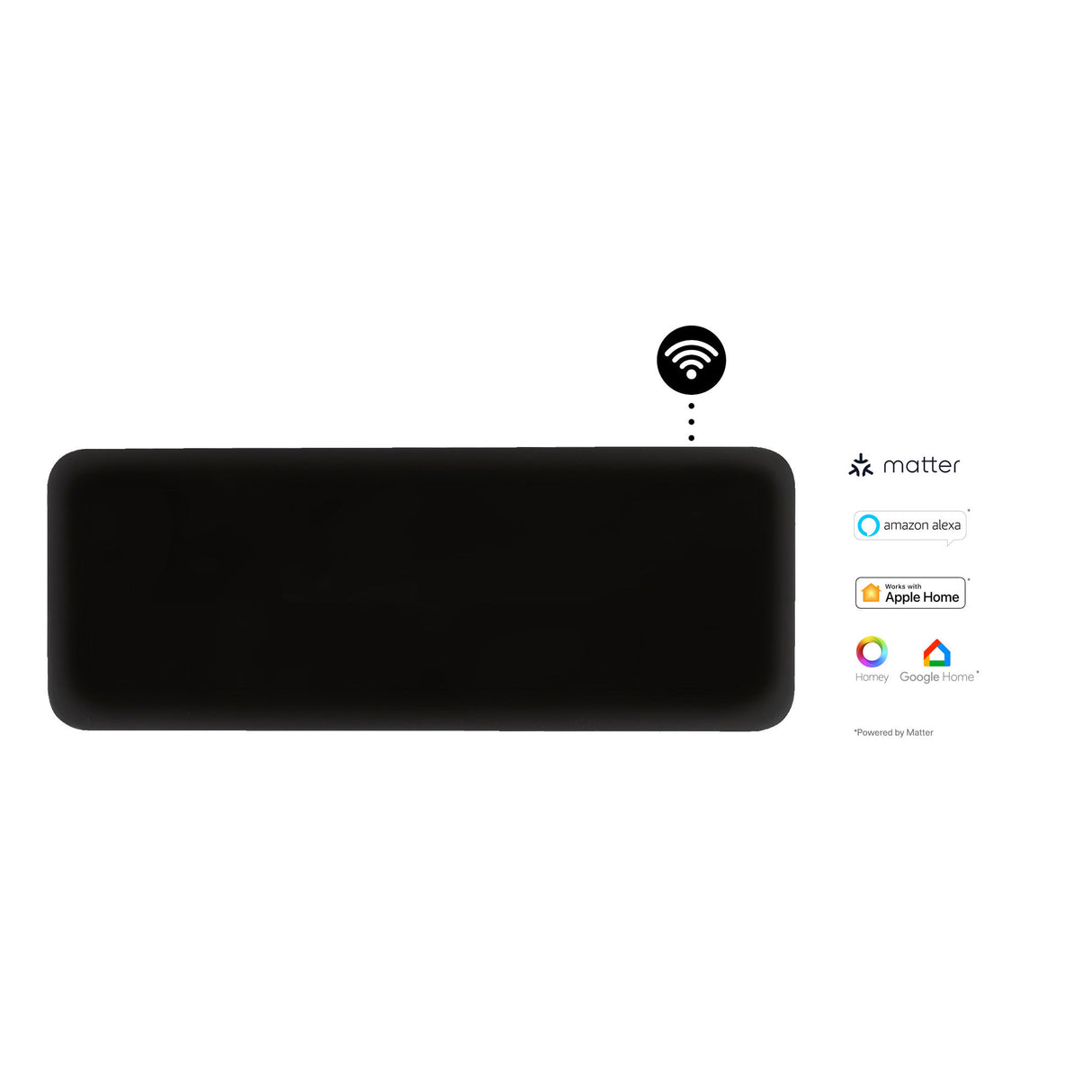 Panneau chauffant wifi Mill steel pa1300wifi4 noir, convecteur 1300 watts (noir, wifi 2,4 ghz (wifi 6), bluetooth 5.2, zigbee 3.0 + app)