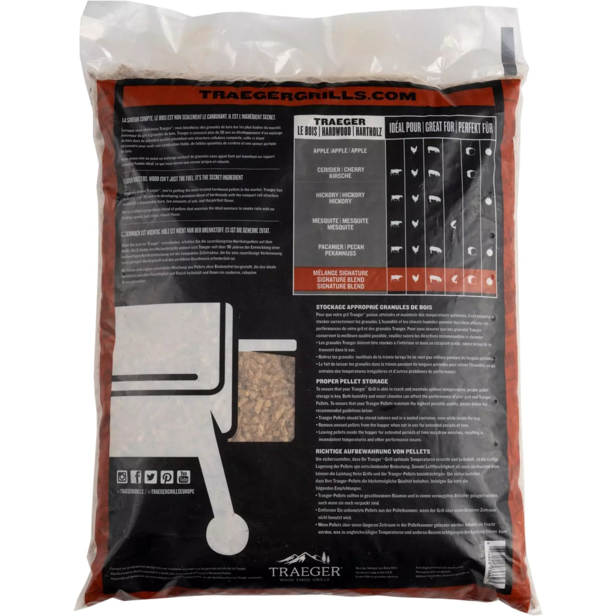 Granules de combustible de bois dur Traeger (9 kg)
