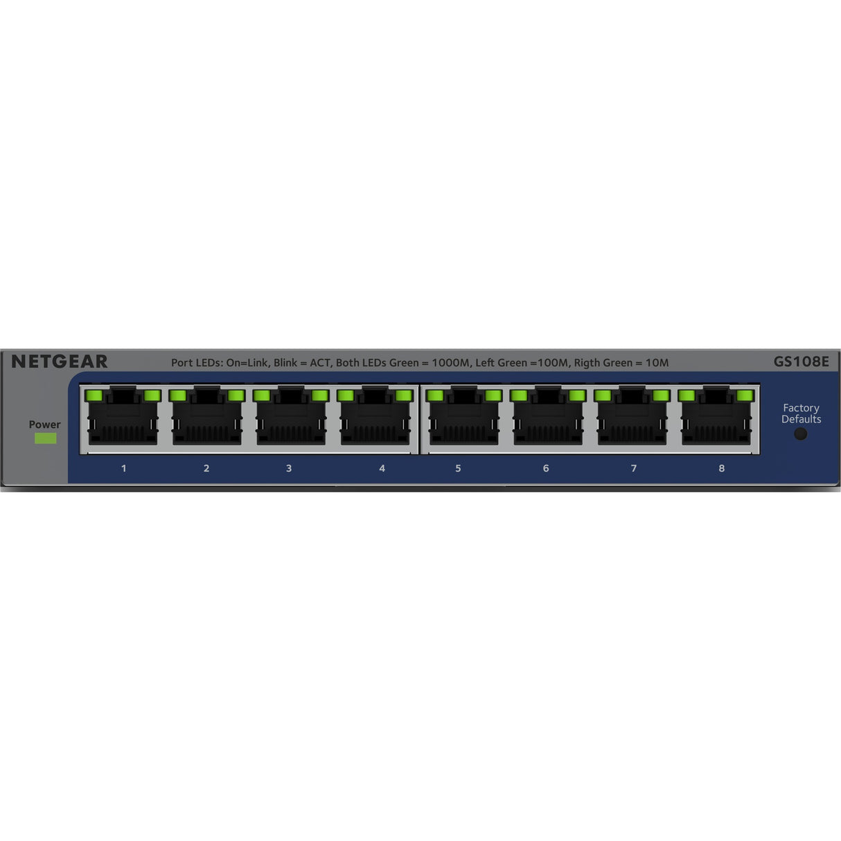 Commutateur Gigabit Plus Netgear à 8 ports (GS108E-400EUS)