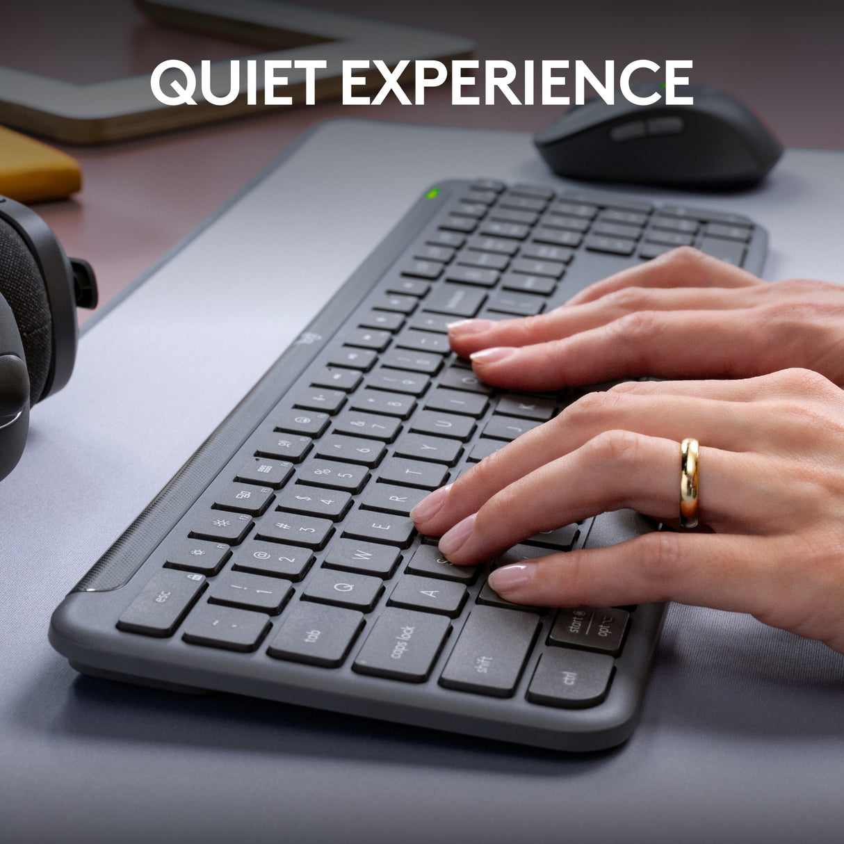Ensemble de bureau sans fil fin Logitech mk950 signature (graphite, disposition américaine-internationale (qwerty), 400 - 4000 dpi)