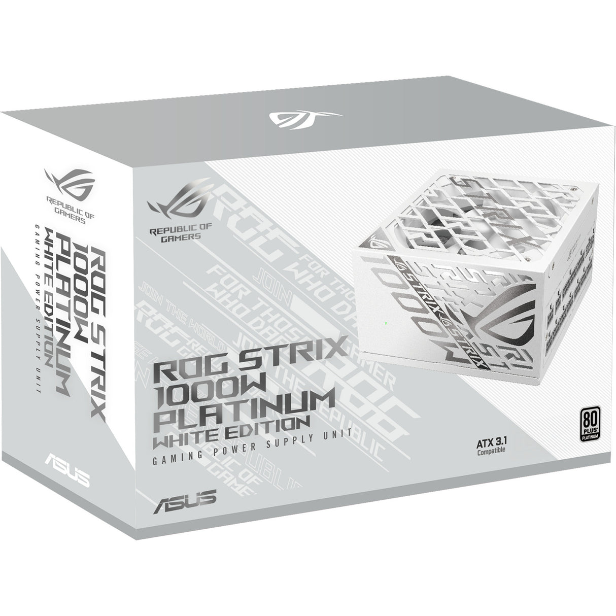 Alimentation modulaire Asus rog strix platine blanc édition 1000 watts (blanc, 1x 12v-2x6, 4x pcie)