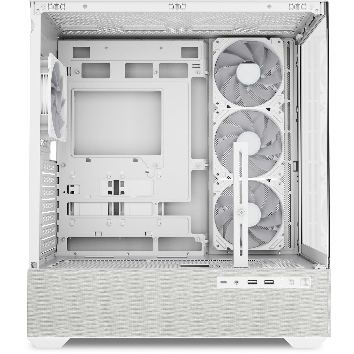 Boîtier tour midi Sharkoon ak7 argb (blanc | 2x USB-A | 1x USB-C | RGB | verre trempé)