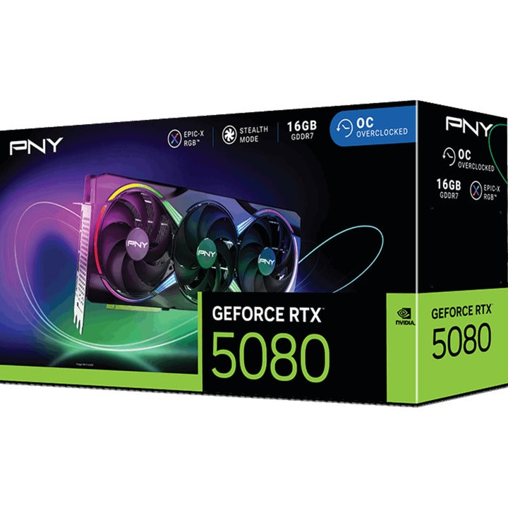 Carte graphique Pny Geforce RTX 5080 Arbb OC (DLSS 4, 3x Display Port, 1x HDMI 2.1)