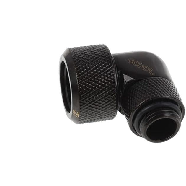 Alphacool eiszapfen Raccord à compression pour tube dur 16 mm, raccord G1 4 rotatif à 90° (noir, moleté, noir profond)