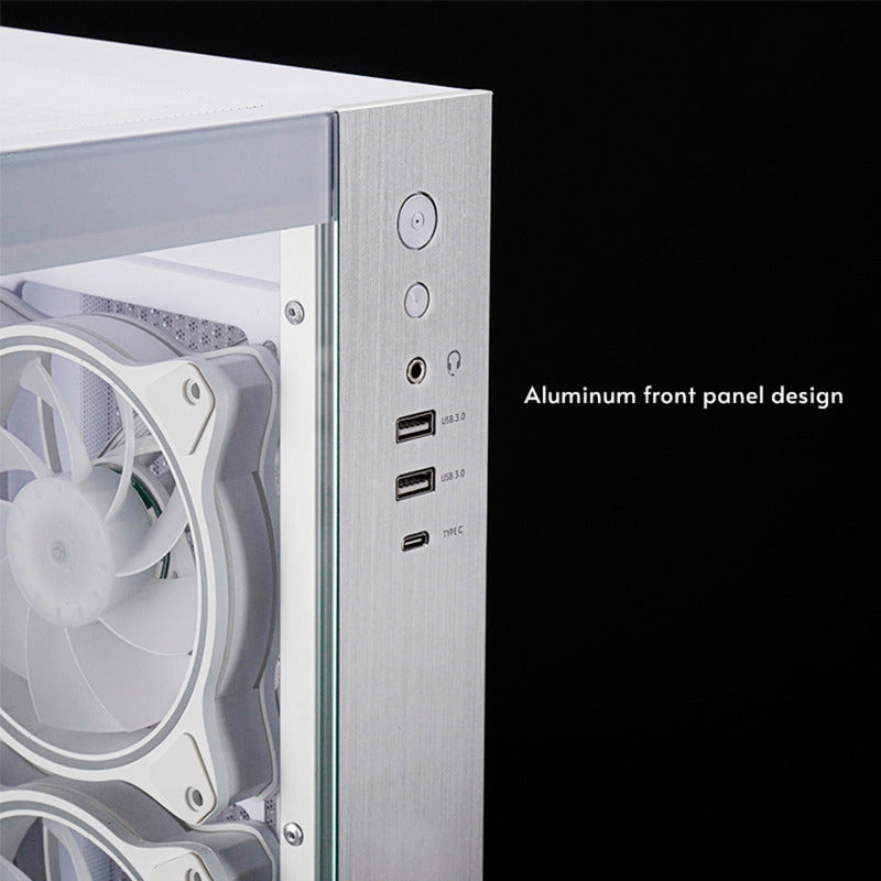 Boîtier Chieftec Visio Midi Tower (blanc | 2x USB-A | 1x USB-C | RVB | verre trempé)
