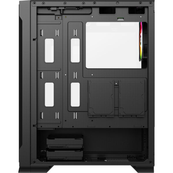 Boîtier tour midi en maille Xyz PC Gear Airone 300-X (noir | 1x USB-A | 1x USB-C | Verre trempé)