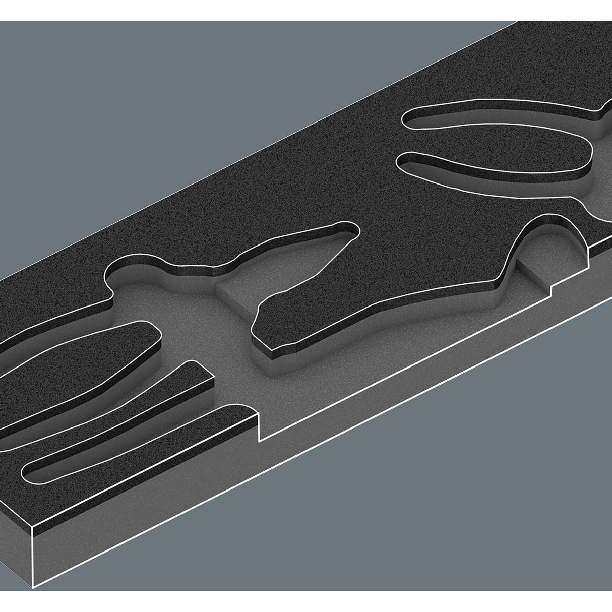 Wera 9784 insert en caoutchouc mousse avec jeu de pinces Knivex vde 1, jeu de pinces 3 pièces (gris noir)