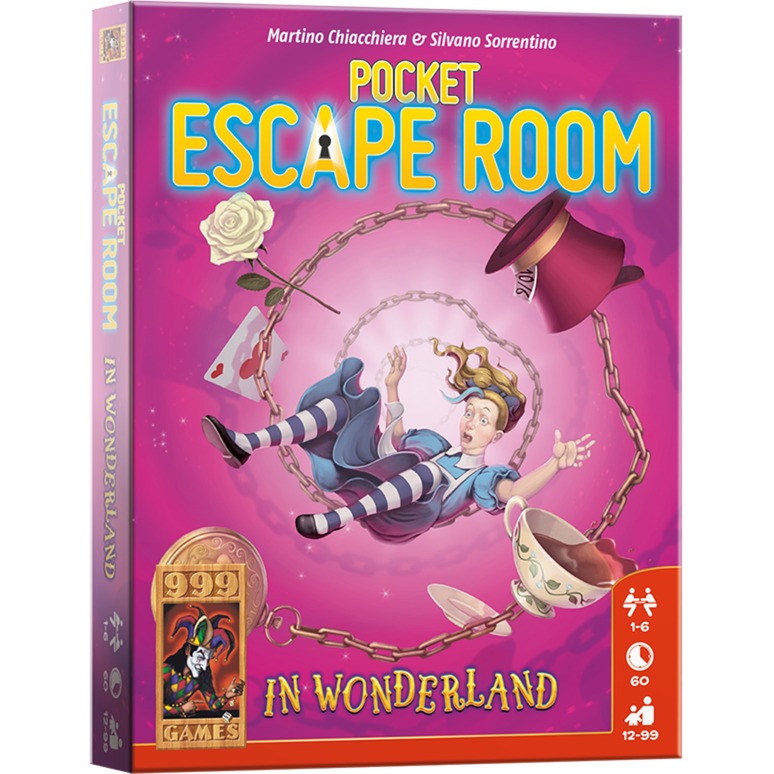 999games 999 games pocket escape room : jeu de cartes au pays des merveilles (néerlandais, 1 - 6 joueurs, 60 minutes, à partir de 12 ans)