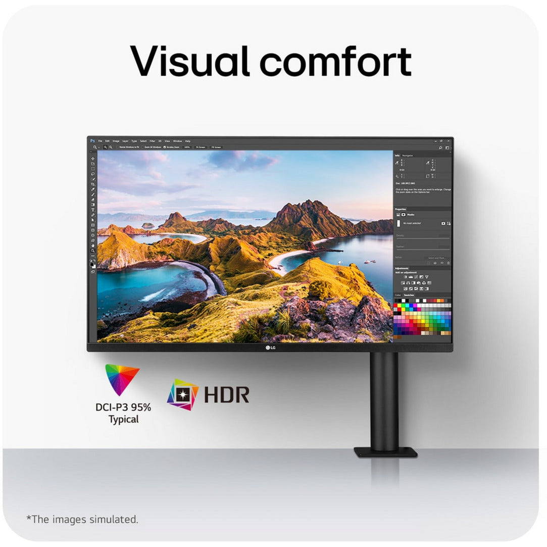 Moniteur LG Ergo IPS avec USB Type-C 31.5 4K UHD (noir, 2x HDMI, 1x Display Port)