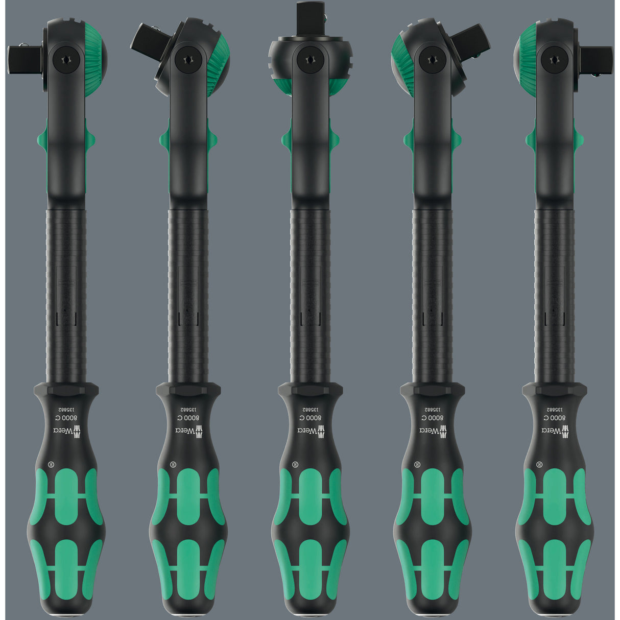 Wera 8000 c black edition zyklop speed cliquet avec 1 2 entraînements (noir vert)