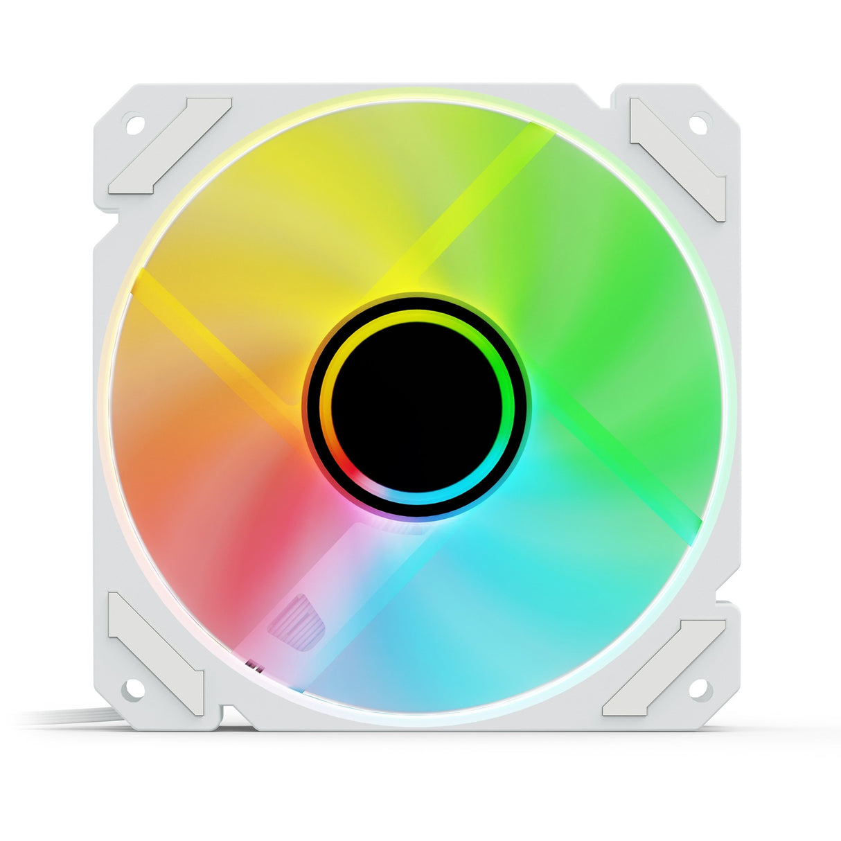 Sharkoon shark miroir rgb pwm ventilateur de boîtier inversé (blanc, 120 x 120 x 25 mm)
