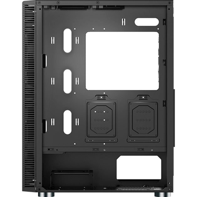Boîtier tour midi Montech x3 mesh (noir | 3x USB-A | RVB | verre trempé)