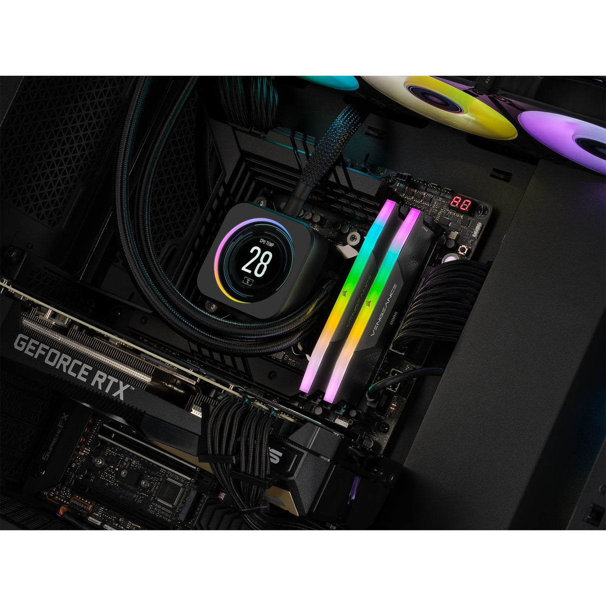 Corsair Vengeance RGB 32 Go DDR5-5200 (2x 16 Go) RAM (noir, cmh32gx5m2b5200c40, xmp 3.0)