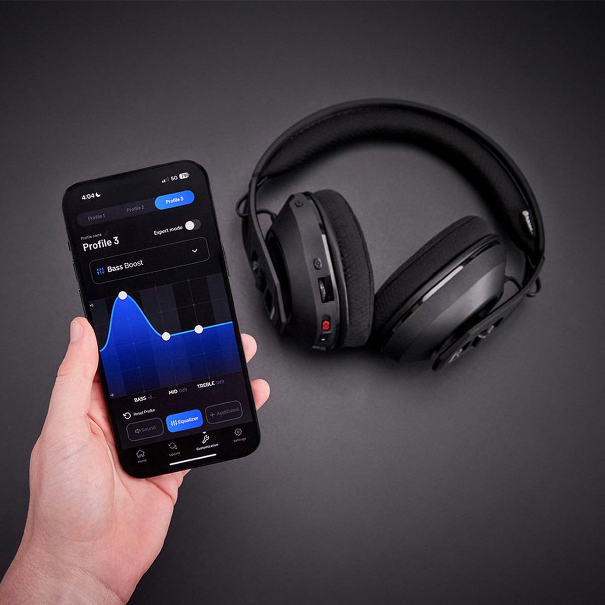 Casque de jeu supra-auriculaire Nacon rig 600 pro hs (noir, playstation 5, playstation 4, windows, nintendo switch, android, ios)