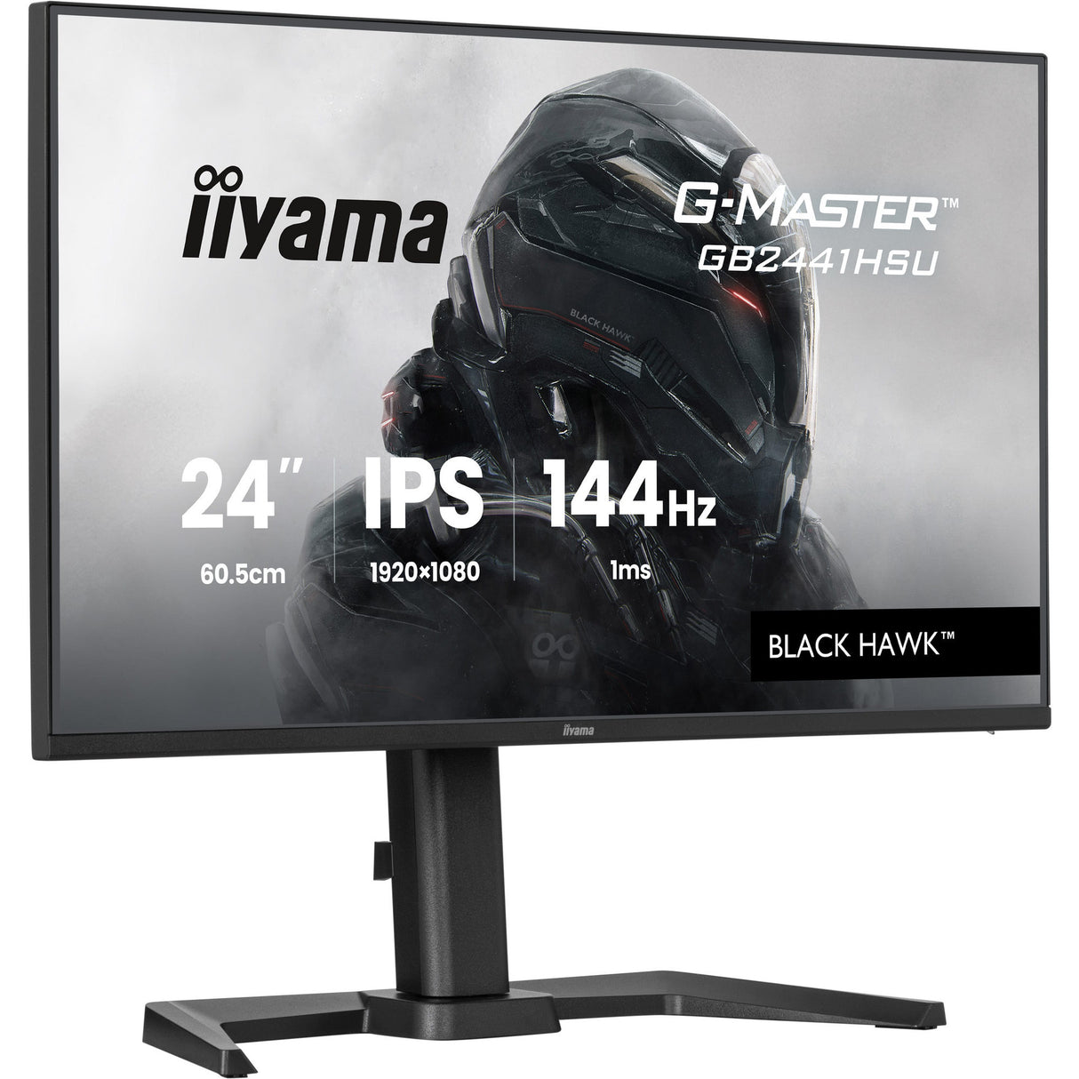 Moniteur de jeu Iiyama G-Master Black Hawk GB2441HSU-B1 23,8 (noir, HDMI, DisplayPort, 2x USB-A, USB-B, 144 Hz)