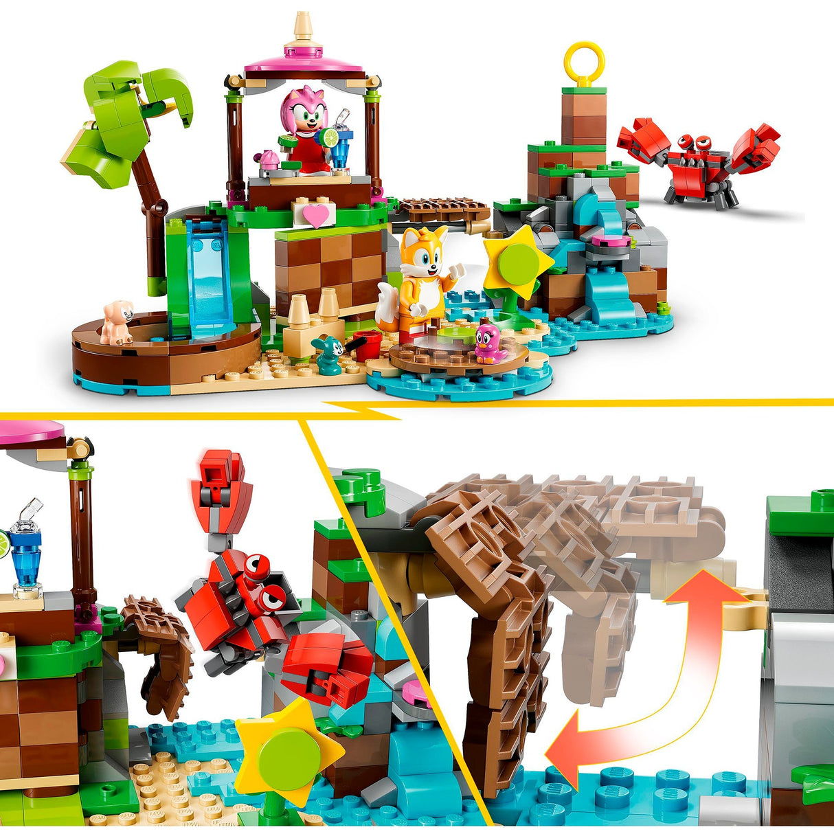 Lego Sonic le hérisson - Jouet de construction de l'île du refuge pour animaux d'Amy (76992)