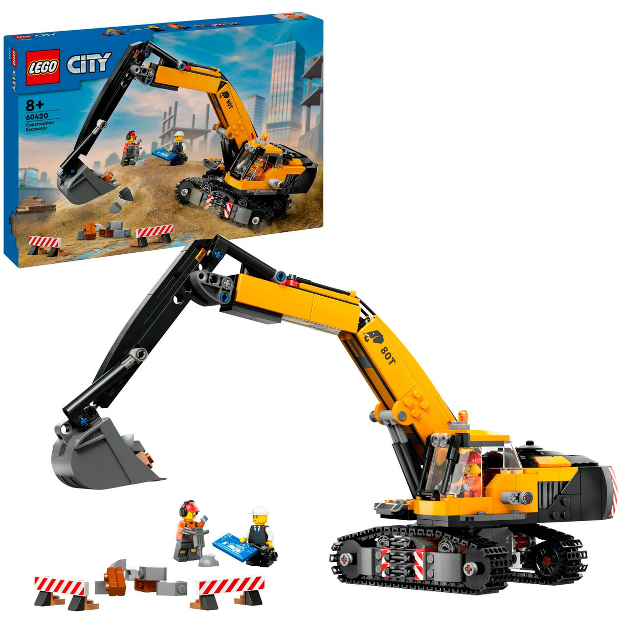 LEGO CITY 60420 Excavatrice jaune