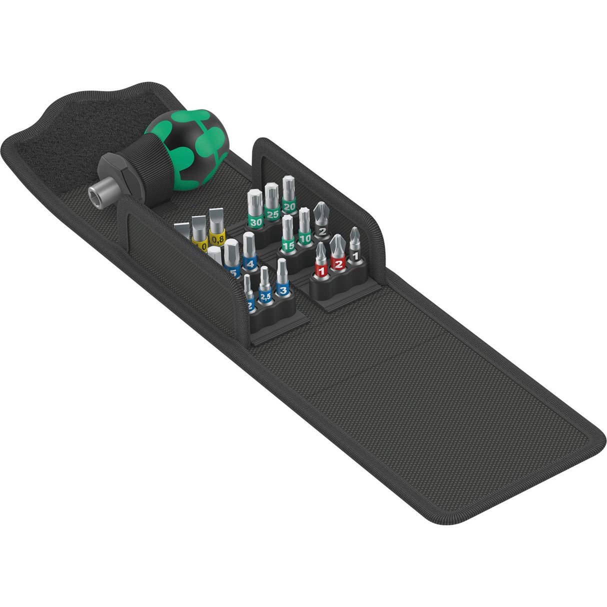 Wera kraftform kompakt stubby 1, jeu d'embouts 19 pièces (noir vert)