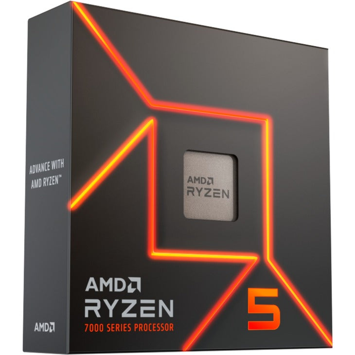 Processeur AM5 socket AMD Ryzen 5 7600x, 4,7 GHz (5,3 GHz Turbo Boost) (débloqué, en boîte)