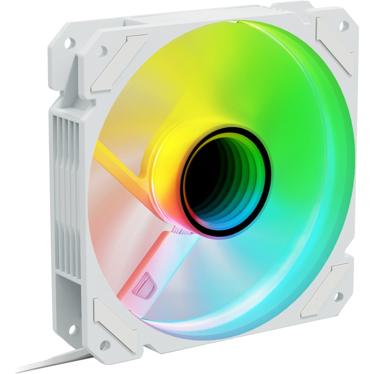 Sharkoon shark miroir rgb pwm ventilateur de boîtier inversé (blanc, 120 x 120 x 25 mm)