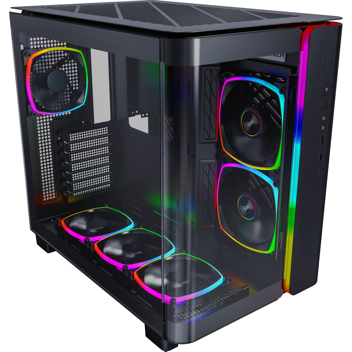 Boîtier tour midi Montech king 95 pro (noir | 2x USB-A | 1x USB-C | RGB | verre trempé)