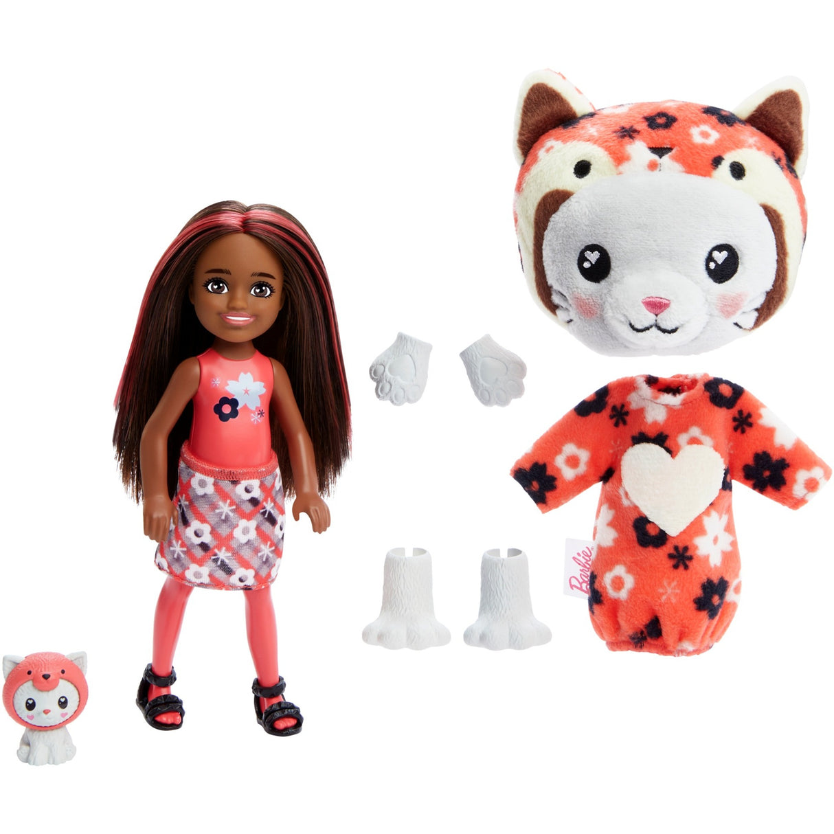 Mattel Cutie Reveal Chelsea Kitten comme un bâtiment rouge