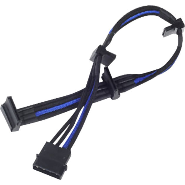 Adaptateur Silverstone 4 broches molex > 4x 15 broches sata (noir bleu, pp07-btsba)