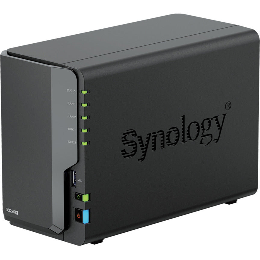 Synology diskstation ds225+ nas (noir, 1x LAN 1 Go, 1x LAN 2,5 Go, 2x USB 3.2 gen 1)