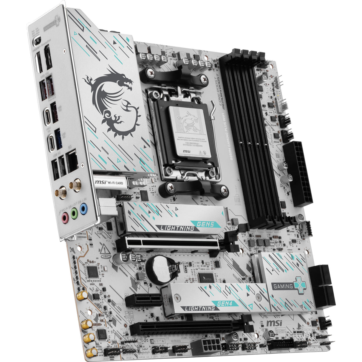 Carte mère MSI B850M Gaming Plus WiFi Socket AM5 (RAID, 5 Go-LAN, WiFi 7, BT, Son, µATX)